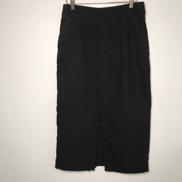 Apiece Apart Black Straight Pencil Skirt Front Slit Womens 10 - Picture 1 of 12